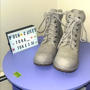 ✨🆕BNWOB!NEVER WORN!Union Bay Grey Work Boots!Womens Sz 9.5!✨